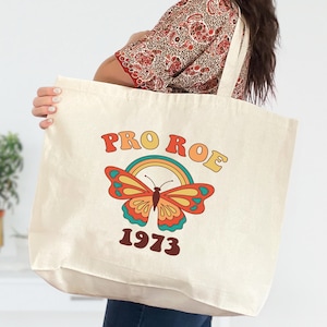 Pro Roe 1973 Tote Bag, Feminist Tote Bag, 1973 Roe v. Wade Tote, Pro Choice Tote, Reproductive Rights Tote, Feminist Tote