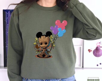Baby Groot Sweatshirt, Disney Mickey Mouse Sweater, Disney Trip Sweatshirt, Holiday Crewneck, Birthday Sweatshirt, Disneyworld Sweatshirt