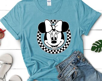 Checkered Minnie Mouse Shirt, Minnie Mouse Shirt, Checkered Minnie Shirt, Disney Girl Trip Shirt, Disney Family Trip Shirt, Disney Princess