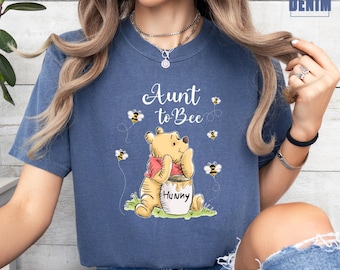 Winnie The Pooh Auntie To Bee Shirt, Pooh Bear Tee, Disney Shirt, Baby Shower Shirt, Pooh Aunt Tee, Pregnancy T Shirt, Aunt Birthday Gift