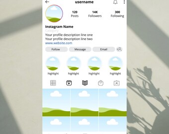 Editable Instagram Profile Mockup | 1 Page Canva Template