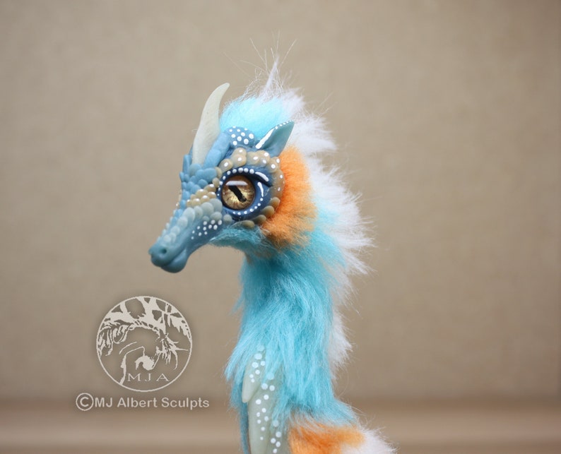 Dragon Unicorn Seahorse Companion Art Doll Poseable Soft Handmade Creature Fantasy Animal image 5