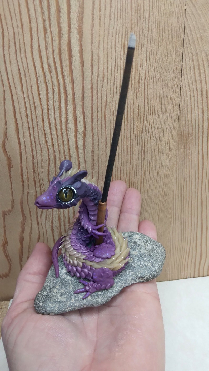 Dragon Figurine Incense Holder One of a Kind Sculpture image 1