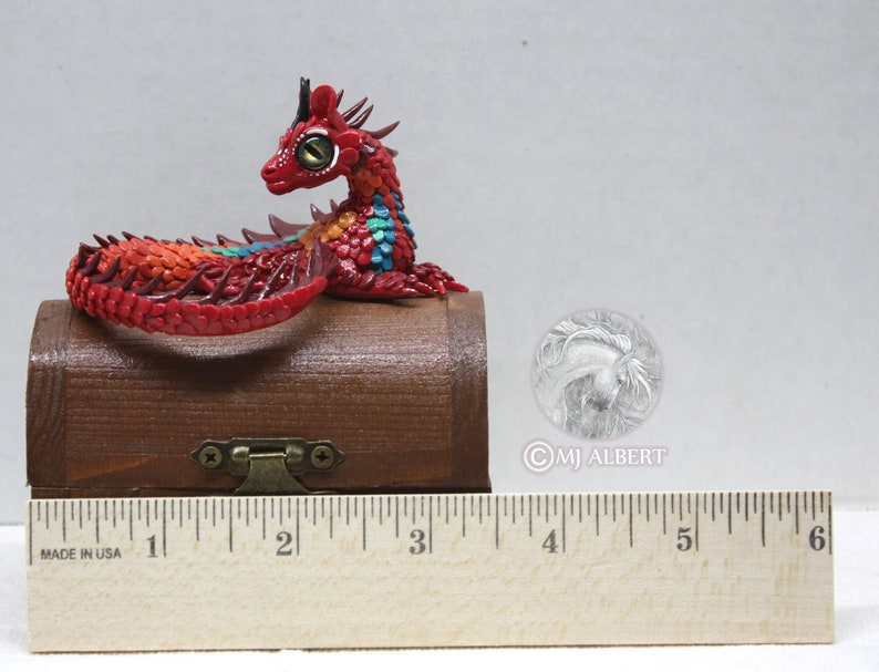 Dragon Box Keepsake Keeper Handmade Fantasy Animal image 2