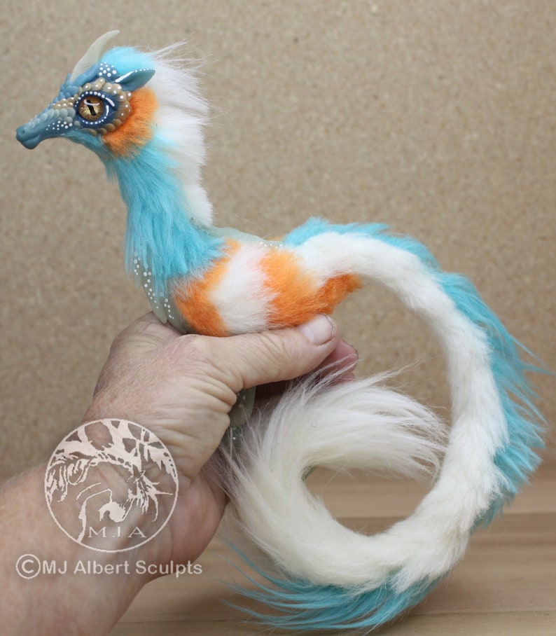 Dragon Unicorn Seahorse Companion Art Doll Poseable Soft Handmade Creature Fantasy Animal image 1