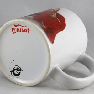 Dragon Mug Hand Painted Red Butterfly Fantasy Creature Coffee Art image 3