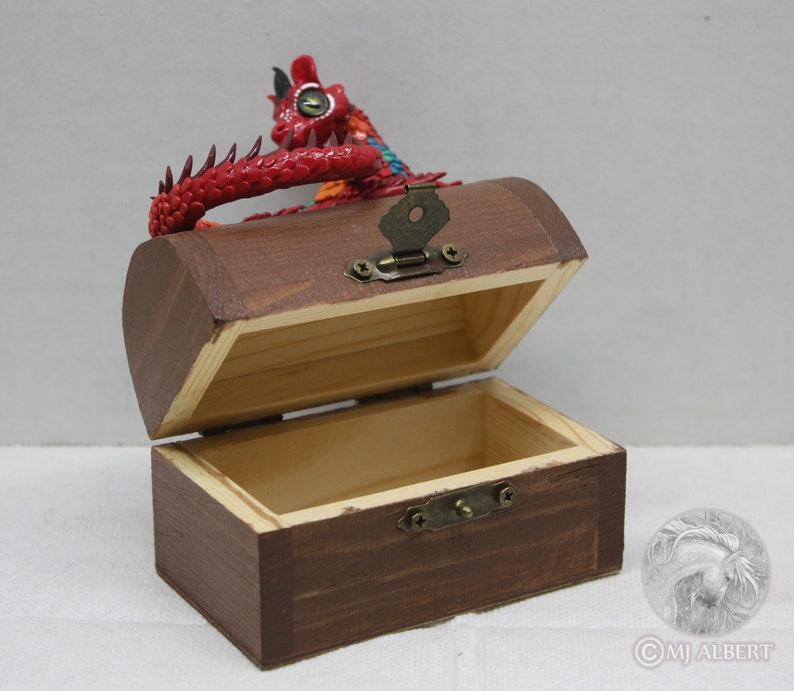 Dragon Box Keepsake Keeper Handmade Fantasy Animal image 4