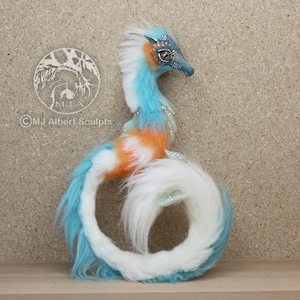 Dragon Unicorn Seahorse Companion Art Doll Poseable Soft Handmade Creature Fantasy Animal image 3