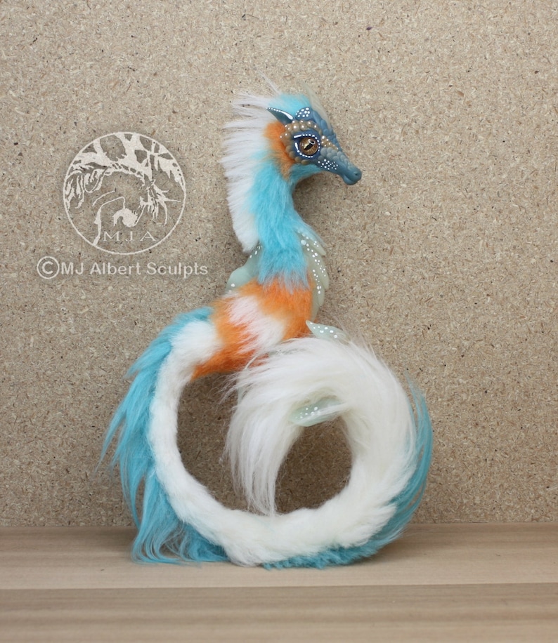 Dragon Unicorn Seahorse Companion Art Doll Poseable Soft Handmade Creature Fantasy Animal image 3