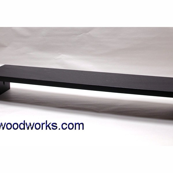 Tv Riser Black Wood Etsy