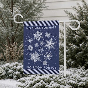 Liberal Snowflake Garden Pennant, Subtle Political Message Porch Flag, Anti ICE Winter House Banner, Resist Fascism FDT Hostess Gift
