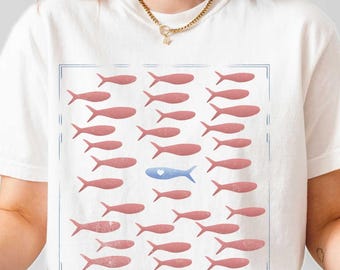 Love Trumps Hate Sardines Tee, Comfort Colors Quiet Activism Fish Shirt, Fisherman Aesthetic Protest Fishing Feminist Leftist Democrat Gift