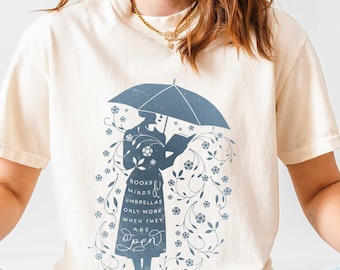 Open Minds Tee, Comfort Colors® Bookish Shirt, Librarian Core Banned Books Gift, Quiet Activism, Anti-Censorship, Book Club Reader Aesthetic