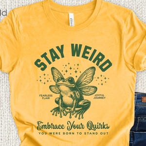 Stay Weird Frog Fairy Tee, Neurodiversitet Bella+Canvas T-shirt, Autism Acceptance Neurospicy Pride Social Club T-shirt för allierade lärare