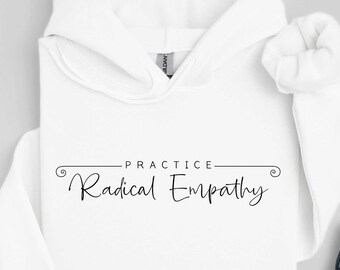 Quiet Activism Protest Hoodie, Radical Empathy Anti Trump Resist MAGA Hooded Sweatshirt, Gift for Activist Feminist Leftist Hands Off Rally