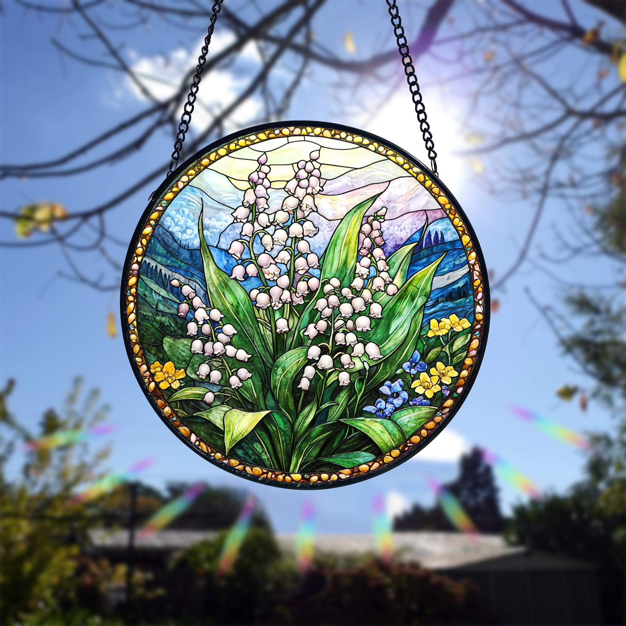 Lily of the Valley Window Hanging Suncatcher, Lily Floral Window Decor, Home Decor, Home decoration, Family Gifts Idea, Housewarming Gifts