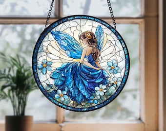 Fairy Stained Glass Suncatcher: Whimsical Window Hanging