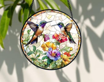 Kolibri Glasmalerei Suncatcher: Handgemachter Fensterschmuck