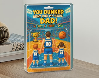 Personalized Basketball Dad Acrylic Block, Father's Day Gift