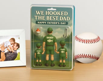 Personalisierte Angeln Dad Actionfigur Acrylblock, Vatertagsgeschenk