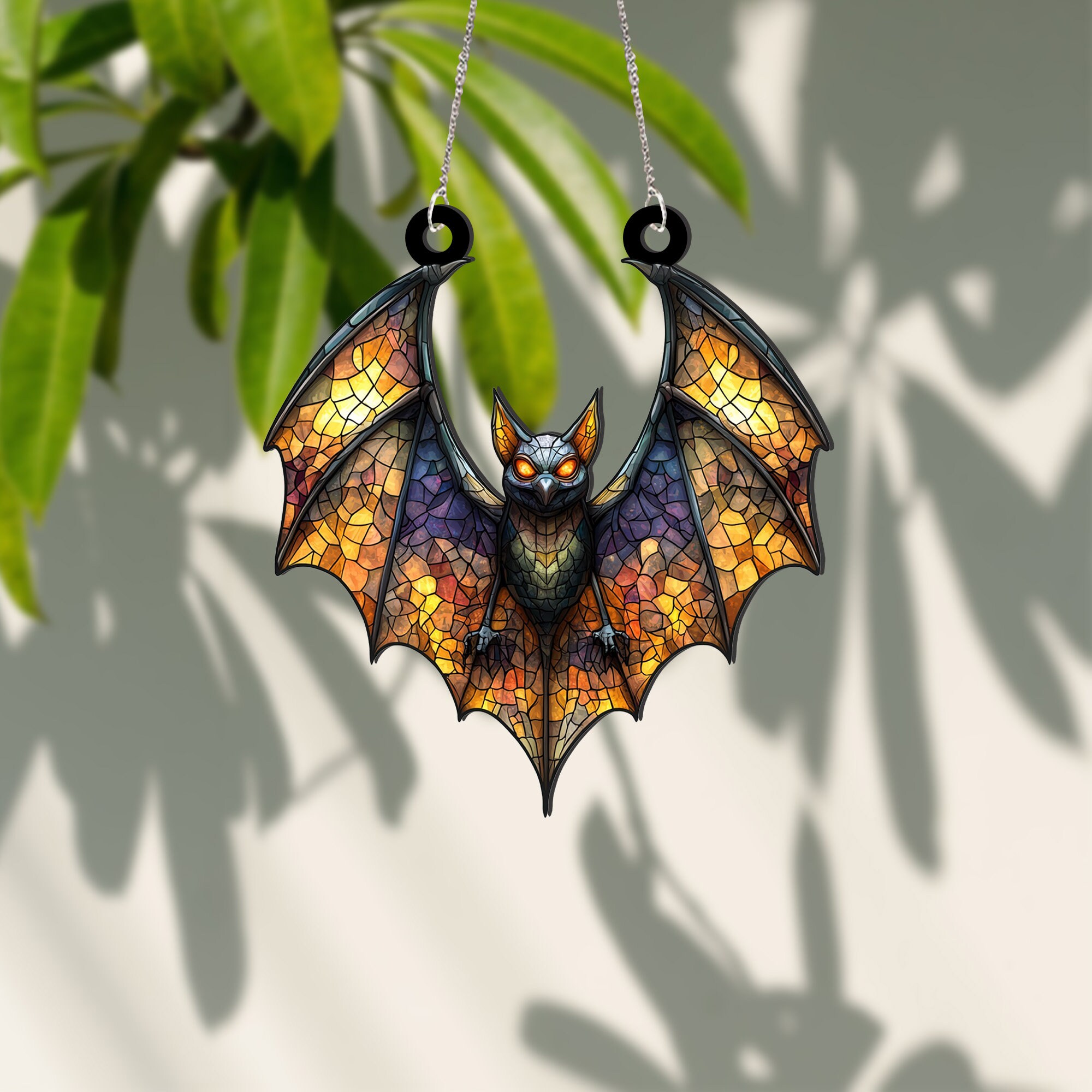 Bat Acrylic Window Hanging: Spooky Halloween Decor - Etsy