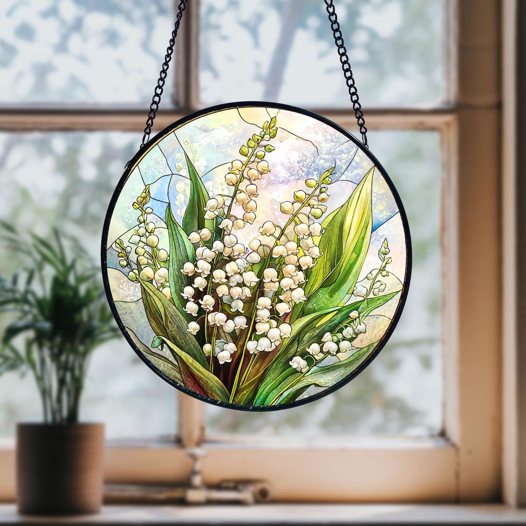 Handmade Lily of the Valley Faux Stained Glass Window Hanging - Etsy
