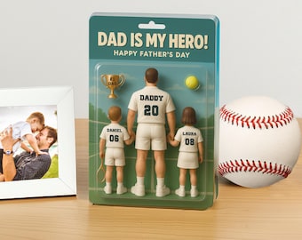 Personalisierter Tennis Dad and Kids Acrylblock, individuelles Vatertagsgeschenk