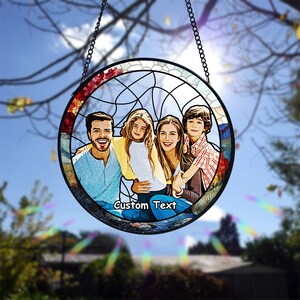 Custom Photo Portrait Dog Cat Family - Personalized Stained Glass Wind - Wander Prints