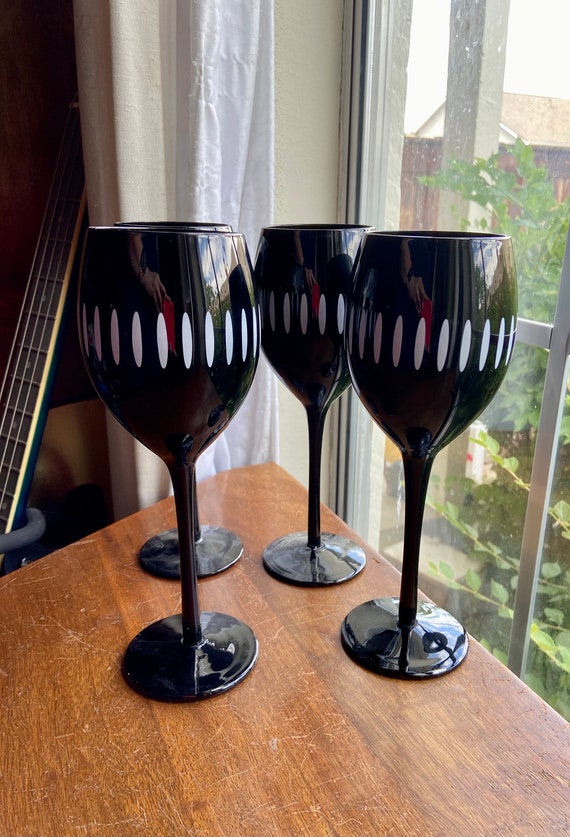 Buy Set of Three Discontinued Pier 1 Black and White Wine Glasses Online in  India - Etsy