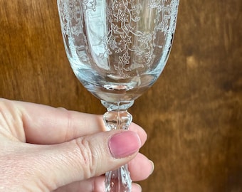 Fostoria Meadow Rose Clear Water/Wine Goblet