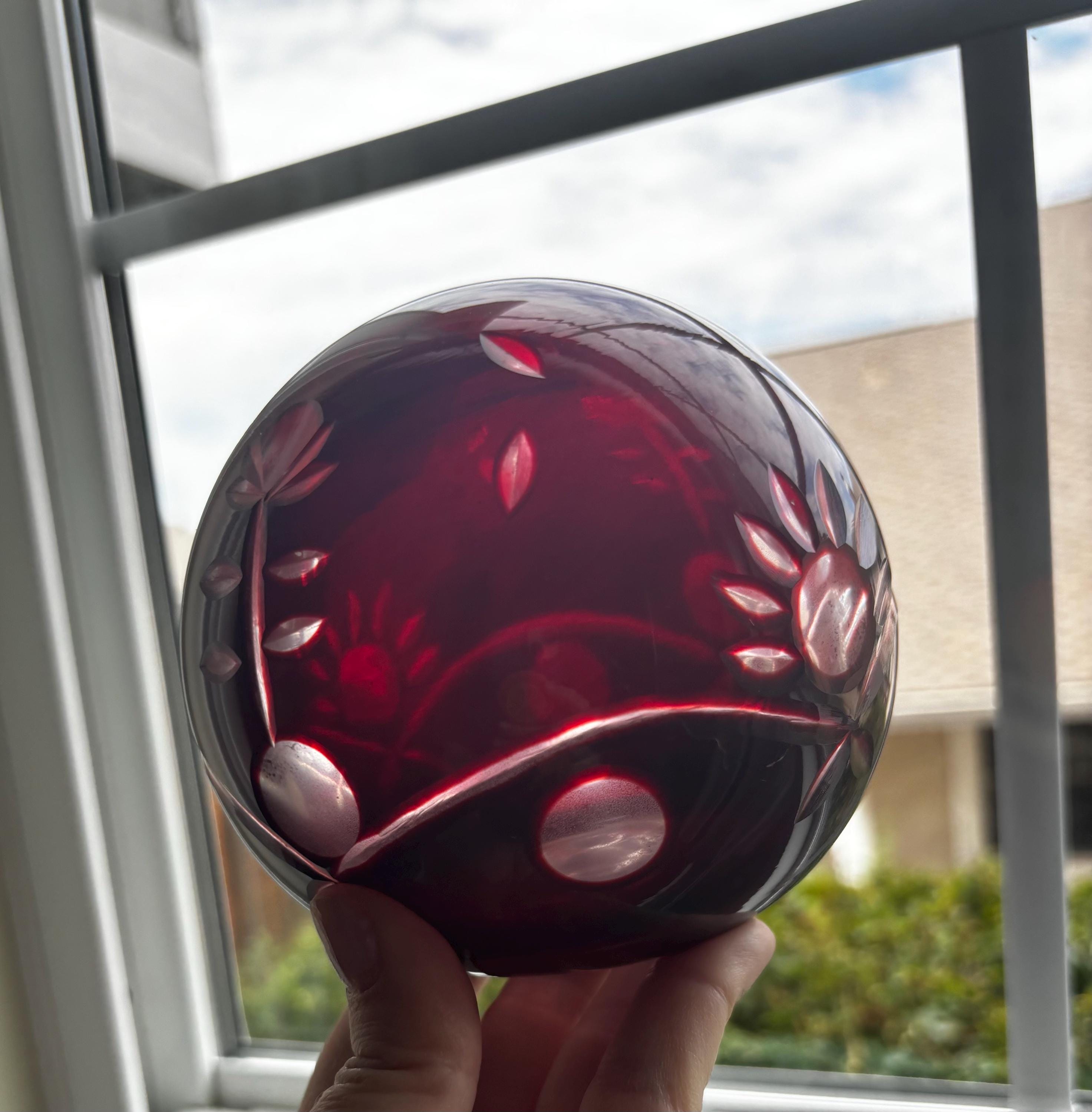 Red Glass Ball Orb - Etsy