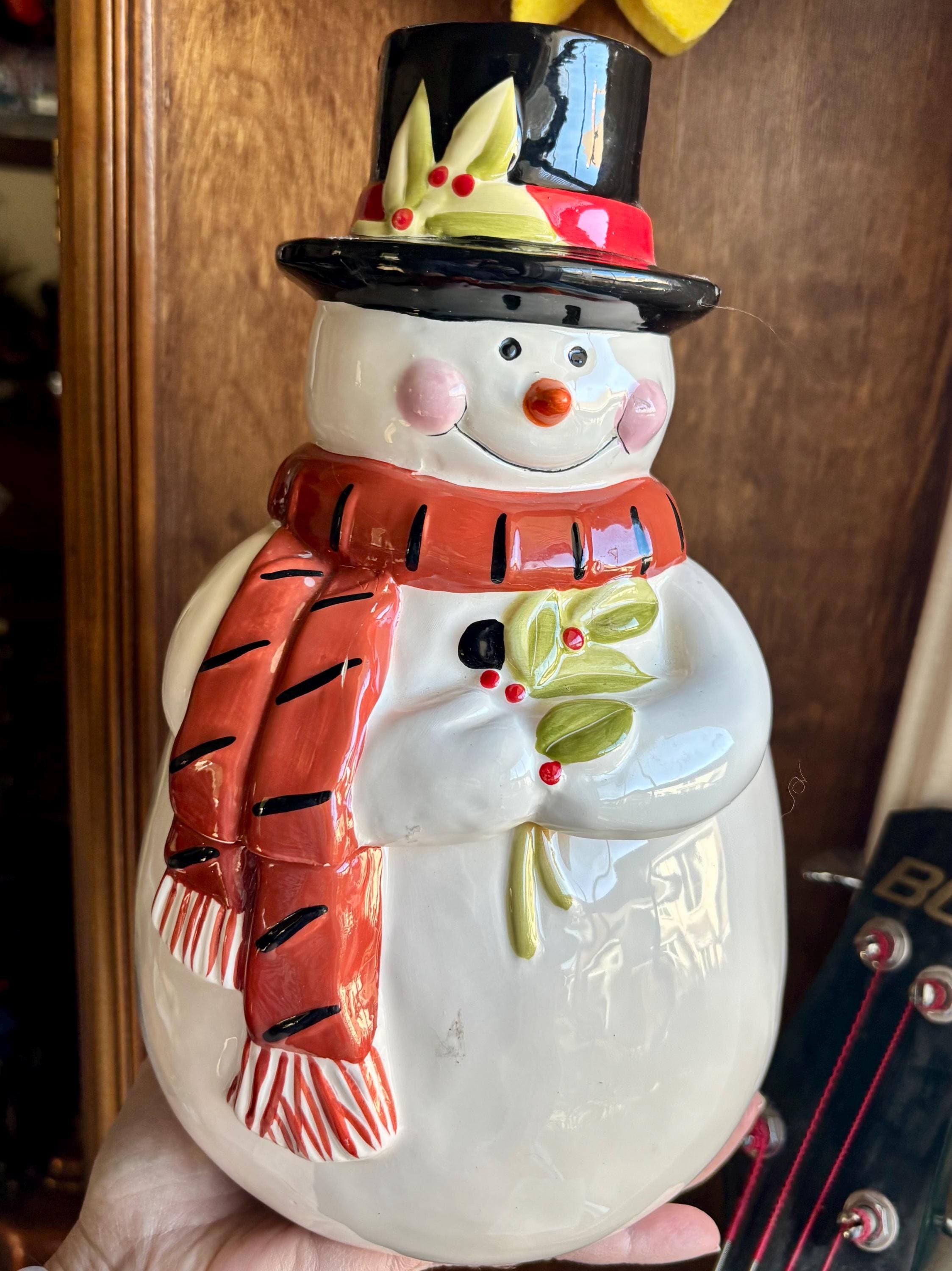 〇Ga左1006 スノーマン クッキージャー 陶製 Gibson Vintage Gibson Cookie Jar