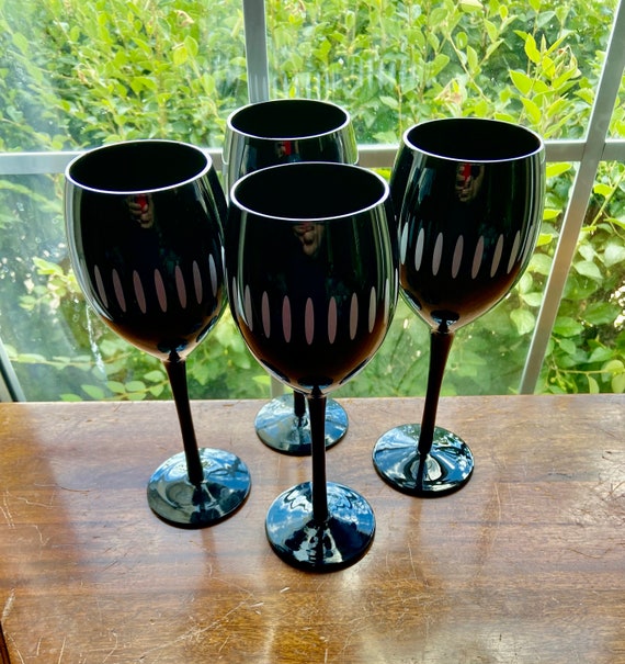 Buy Set of Three Discontinued Pier 1 Black and White Wine Glasses Online in  India - Etsy
