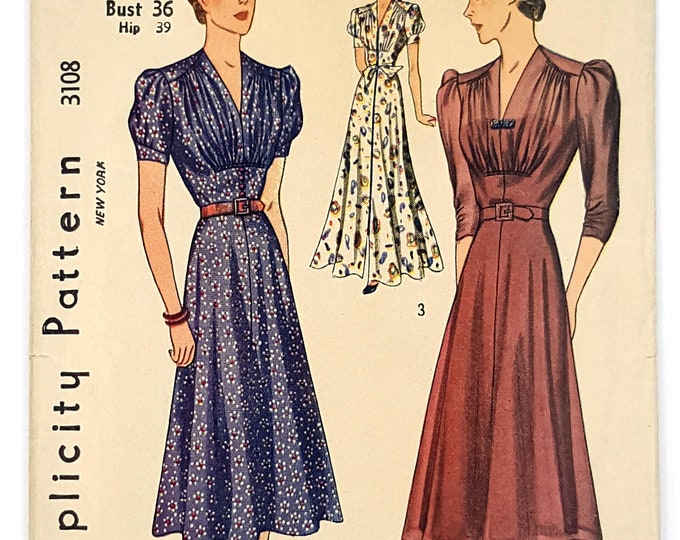 Simplicity Sewing Pattern 3108, Vintage Pattern, Misses' Dress, Ladies ...