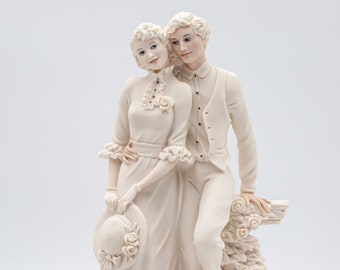 Figurine vintage signée Giuseppe Armani, Lovers with Roses, Made in Italy, 1992 Florence