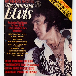 Vintage Magazine, Elvis Presley, Hit Parader Presents The Immortal Elvis, Collectible Magazine, Summer  1978