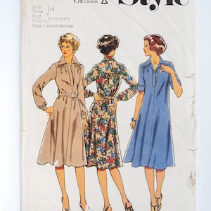 Style Sewing Pattern 2236, Vintage Pattern, Misses&#39; Dress, Size 16-UNCUT (factory folded)/ 10-CUT (complete), Year 1977