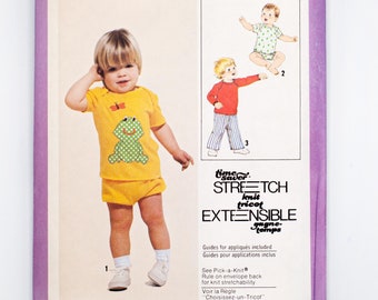 Vintage Simplicity 9016 Toddler Sewing Pattern, Top, Shorts, Pants (Size 1,2,3)
