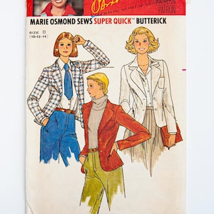 Butterick Sewing Pattern 6115, Vintage Pattern, Misses&#39; Jacket, Design by Marie Osmond, Easy to Sew, Size 10-12-14, UNCUT (FF), Year 1970s&#39;