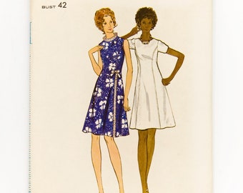 Patrón de costura Butterick 6689, Patrón vintage, Vestido de mujer, Talla 38, Busto 42. CORTE (completo), Año 70