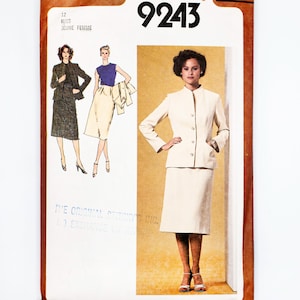 Simplicity Sewing Pattern 9243, Misses&#39; Lined Jacket, Skirt, Blouse, Vintage Pattern, Size 12, Partly CUT (complete), Year 1979
