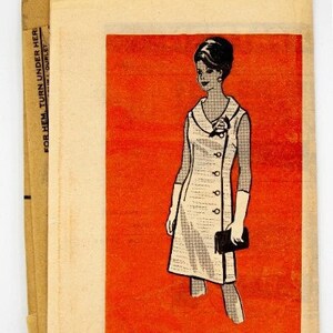 Printed Pattern Sewing Pattern 9409, Vintage Pattern, Misses&#39; Dress, Size 16 1/2, UNCUT, Year 1950s