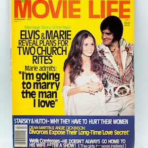 Vintage Magazine, Elvis Presley, Movie Life Magazine, February 1977