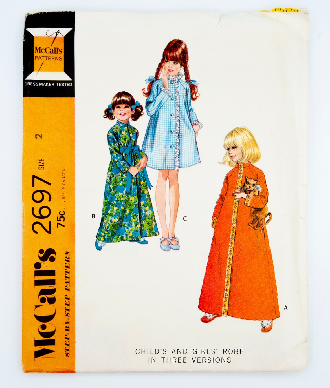 Mccall's Robe Pattern Mccall's Sewing Pattern 2697, Vintage Pattern, Child's /girls' Robe in ...