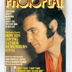 Vintage Magazine, Photoplay, Elvis Presley, Harrison Ford, John Travolta and more, August 1995