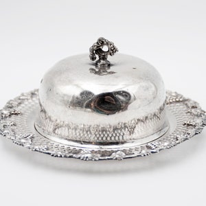 Vintage Silver Plated Butter Dish With Glass Insert, WM A Rogers