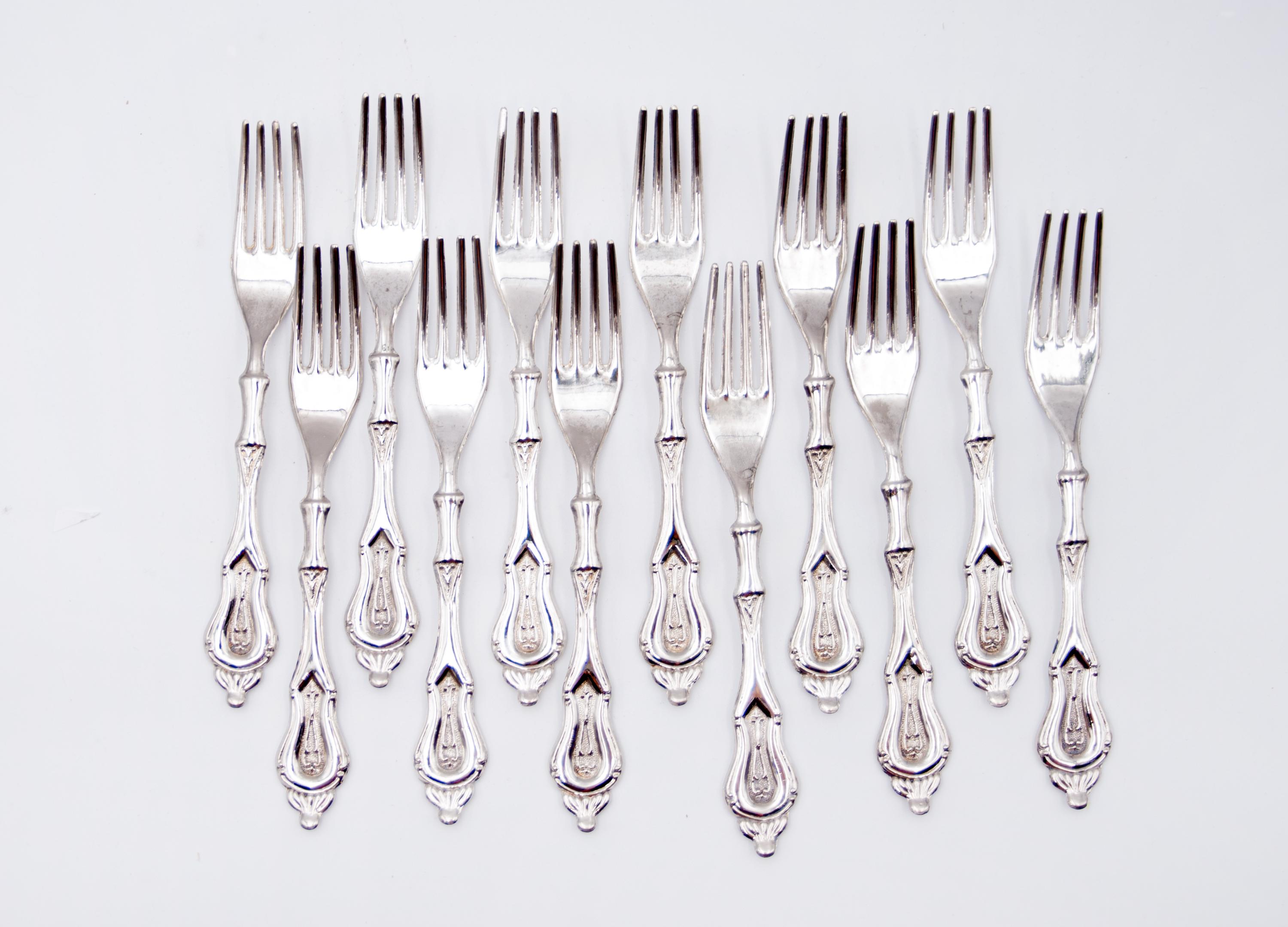 Vintage Silver Plated Cutlery Set (50 Pieces), 12 Table Spoons