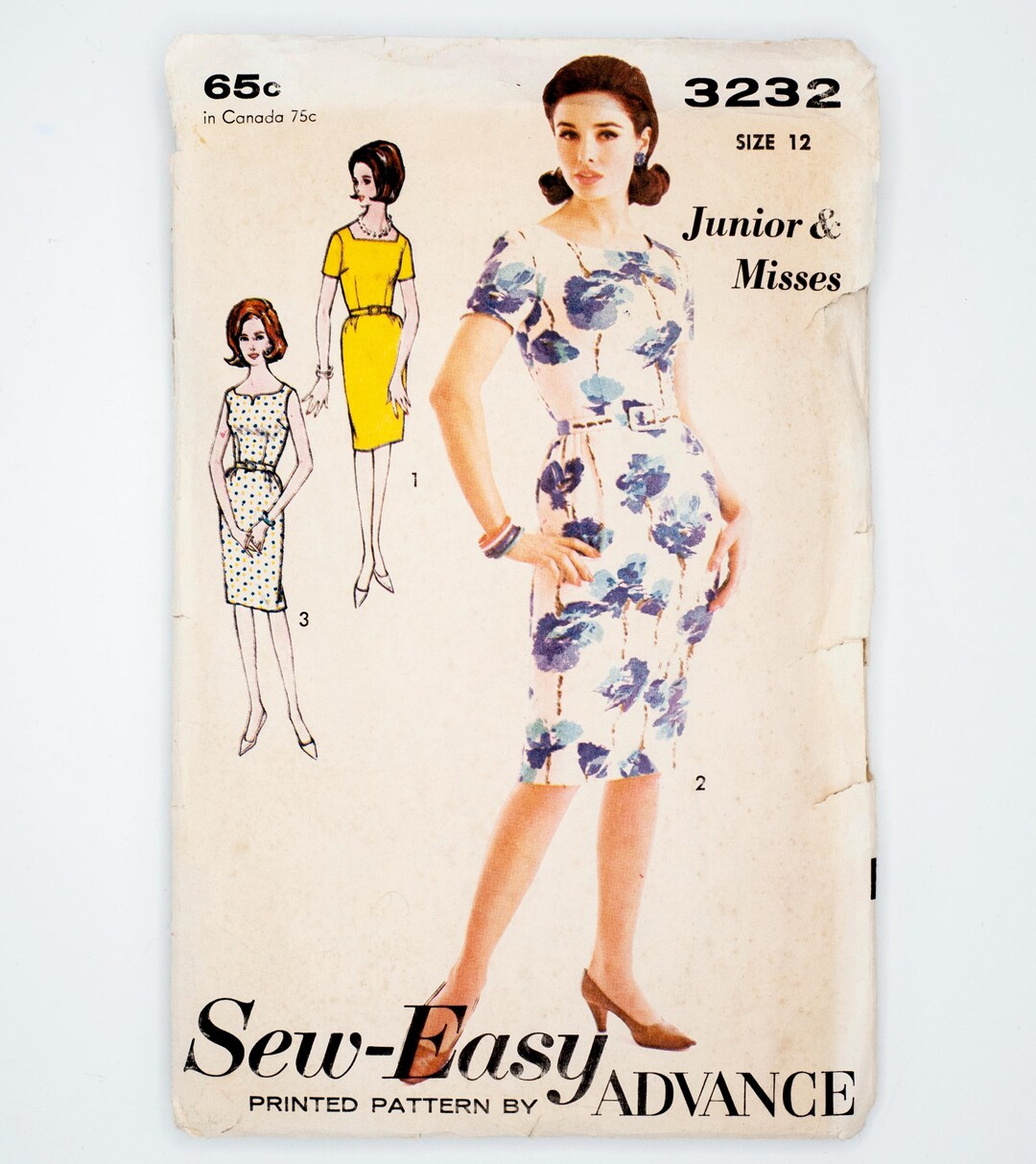 Advance Sewing Pattern 3232, Junior and Misses' Dress, Vintage Pattern ...