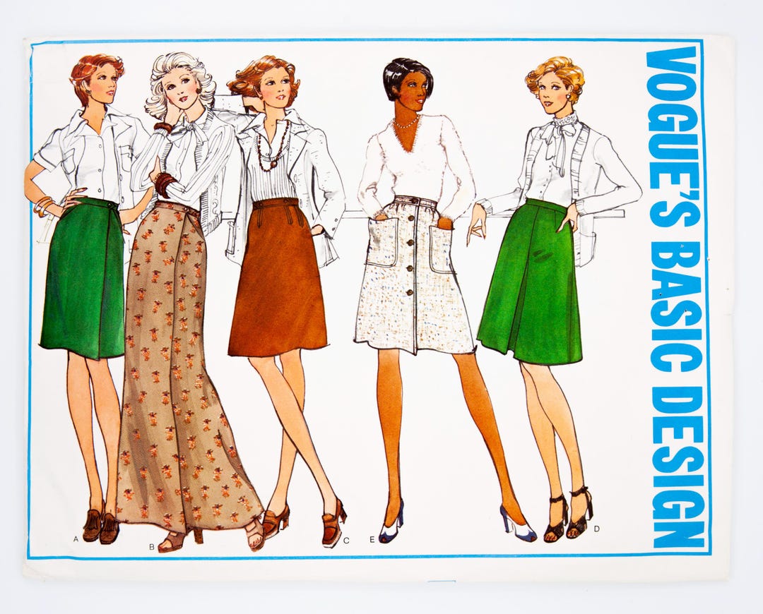 Vogue Sewing Pattern 2931, Vogue's Basic Design, Misses' Skirt, Vintage ...
