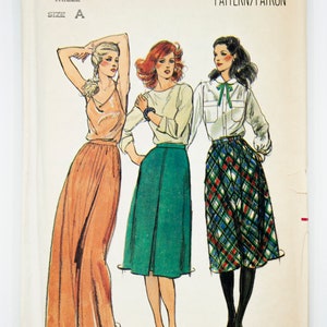 Butterick Sewing Pattern 6897, Misses&#39; Skirt, Vintage Pattern, Size A (8-10-12), UNCUT, from 70s&#39;